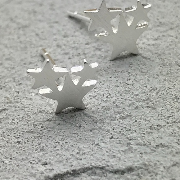 Starry night sterling silver studs earrings - Picture 8 of 8